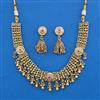 Antique Pearl Necklace with Matte Gold Plating
