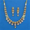 Antique Pearl Necklace with Matte Gold Plating
