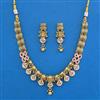 Antique Pearl Necklace with Matte Gold Plating