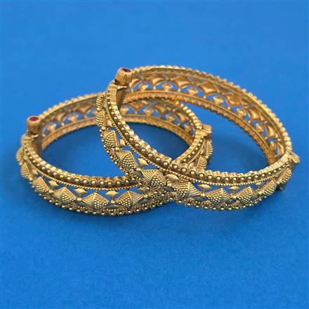 Antique Openable Bangles with Matte Gold Plating