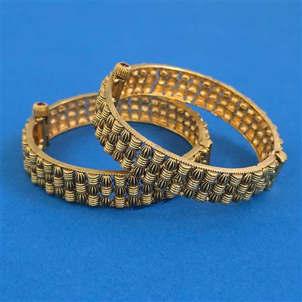 Antique Openable Bangles with Matte Gold Plating