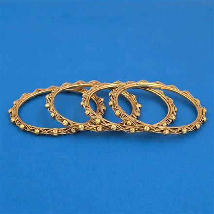 Antique Plain Gold Bangles with Matte Gold Plating