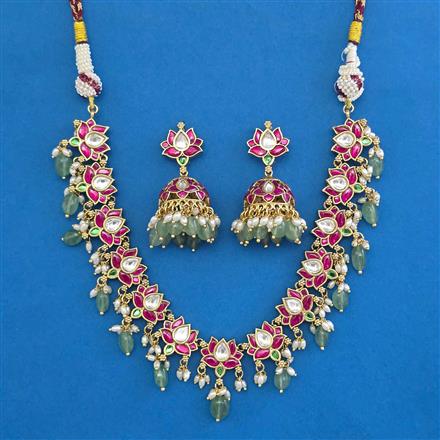 Antique Pearl Necklace with Matte Gold Plating