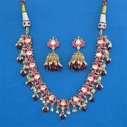 Antique Pearl Necklace with Matte Gold Plating