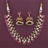 Antique Pearl Necklace with Matte Gold Plating