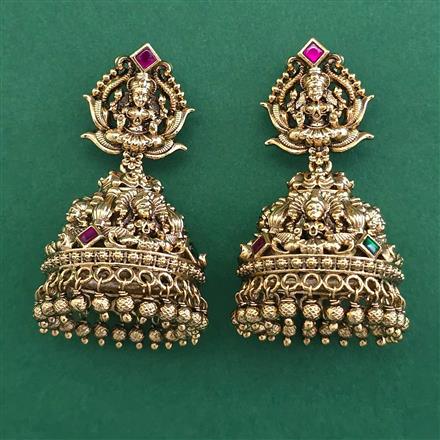Antique Temple Earring with Matte Gold Plating