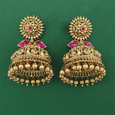 Antique Jhumki with Matte Gold Plating