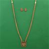 Antique Long Necklace with Matte Gold Plating