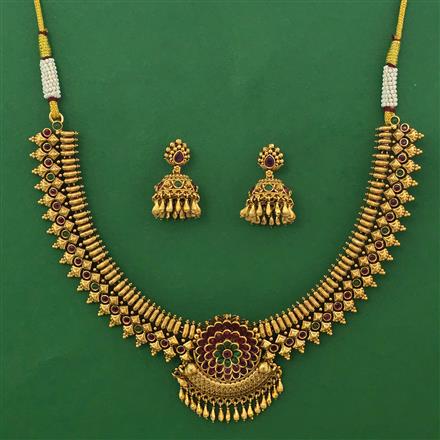 Antique Classic Necklace with Matte Gold Plating