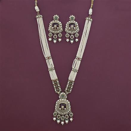 Antique Pearl Pendant Set with Mehndi Plating