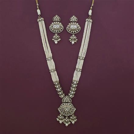 Antique Pearl Pendant Set with Mehndi Plating