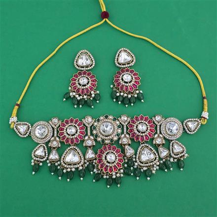 Antique Choker Necklace with Mehndi Plating