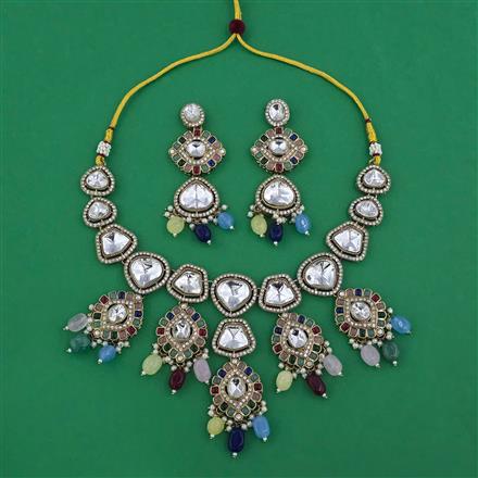 Antique Beads Necklace with Mehndi Plating