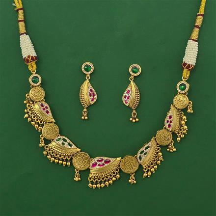 Antique Classic Necklace with Matte Gold Plating