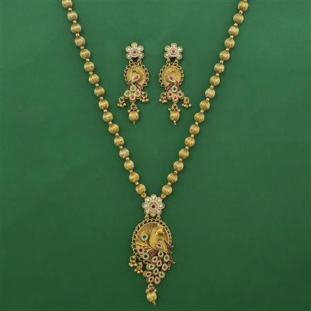 Antique Birds Pendant Set with Matte Gold Plating