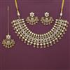 Antique Pearl Necklace with Matte Gold Plating