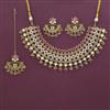 Antique Pearl Necklace with Matte Gold Plating
