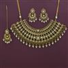 Antique Pearl Necklace with Matte Gold Plating