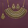 Antique Pearl Necklace with Matte Gold Plating