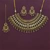 Antique Pearl Necklace with Matte Gold Plating