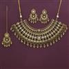 Antique Pearl Necklace with Matte Gold Plating
