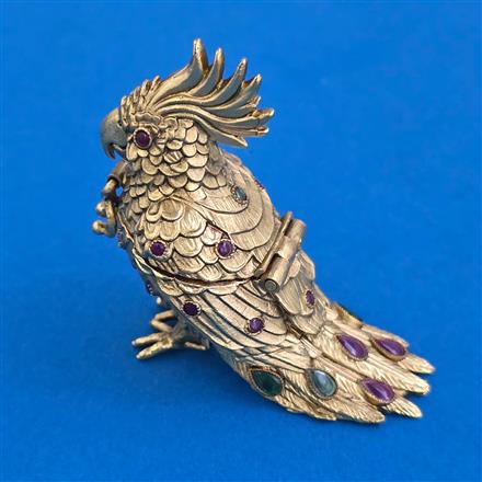 Antique Birds Sindoor Box with Gold Plating