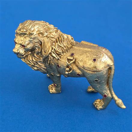 Antique Animal Sindoor Box with Gold Plating