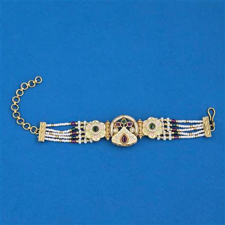 Antique Pearl Bracelet with Matte Gold Plating