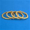 Antique 4 Pc Classic Bangles with Matte Gold Plating
