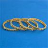 Antique 4 Pc Classic Bangles with Matte Gold Plating