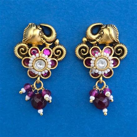 Antique Animal Earring with Matte Gold Plating