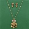Antique Pearl Pendant Set with Matte Gold Plating