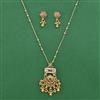 Antique Pearl Pendant Set with Matte Gold Plating