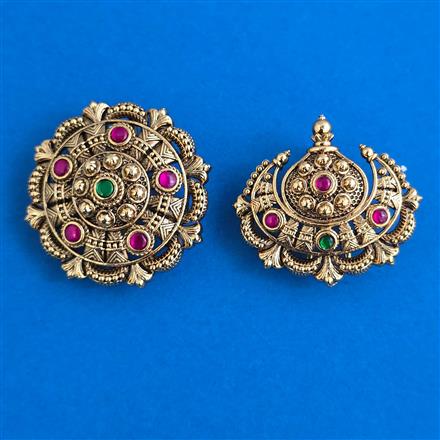 Antique Classic Hair Brooch with Matte Gold Plating