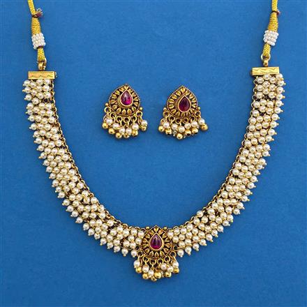Antique Classic Necklace with Matte Gold Plating