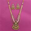 Antique Long Necklace with Matte Gold Plating