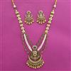 Antique Long Necklace with Matte Gold Plating