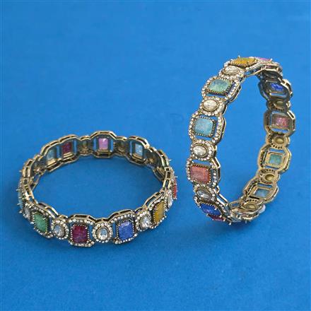 Antique 2 Pc Classic Bangles with Mehndi Plating