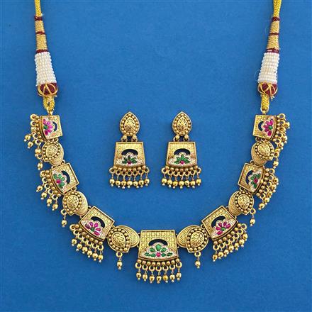 Antique Classic Necklace with Matte Gold Plating