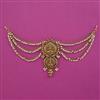 Antique Temple Hair Brooch with Matte Gold Plating