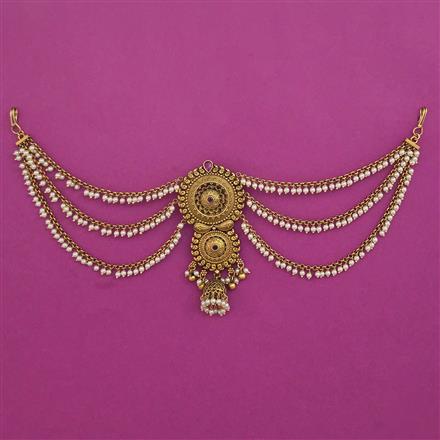 Antique Classic Hair Brooch with Matte Gold Plating