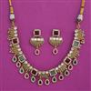Antique Pearl Necklace with Matte Gold Plating