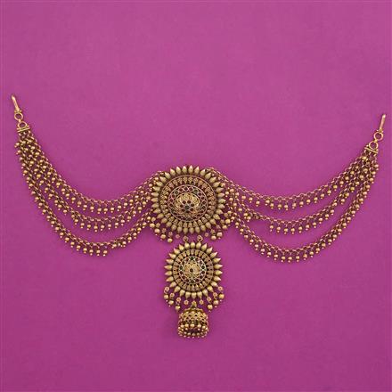Antique Classic Hair Brooch with Matte Gold Plating