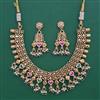 Antique Pearl Necklace with Matte Gold Plating