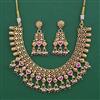 Antique Pearl Necklace with Matte Gold Plating