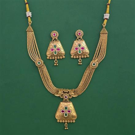 Antique Classic Necklace with Matte Gold Plating