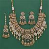 Antique Bridal Necklace with Matte Gold Plating