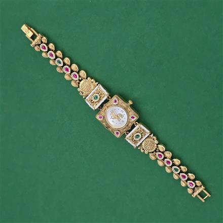 Antique Pearl Watch with Matte Gold Plating