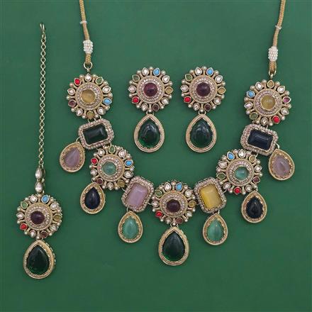 Antique Heritage Necklace with Mehndi Plating