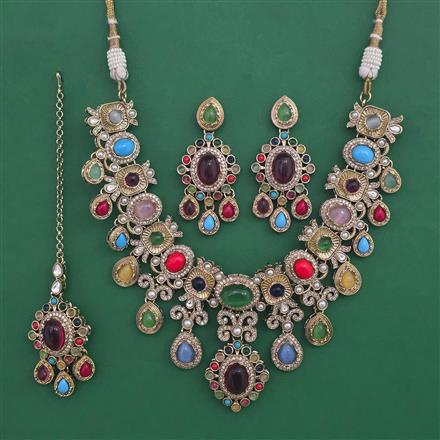 Antique Heritage Necklace with Mehndi Plating